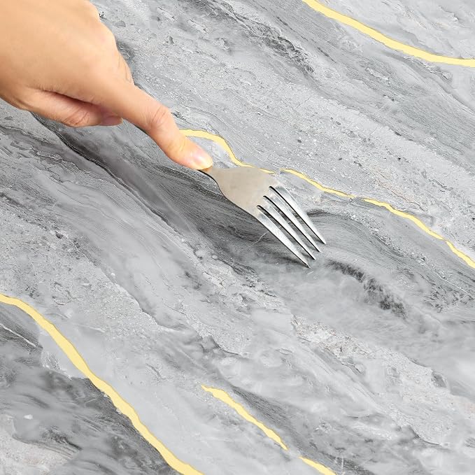 Haimin 3D Wall Panels Peel and Stick Marble Tile Look 10 Pack Waterproof | Lightweight, each 23.6x11.8in, total 19.4 sq ft. Kitchen & bath backsplash, bedroom/living rm decor. Marble-look faux tile. - Image 9