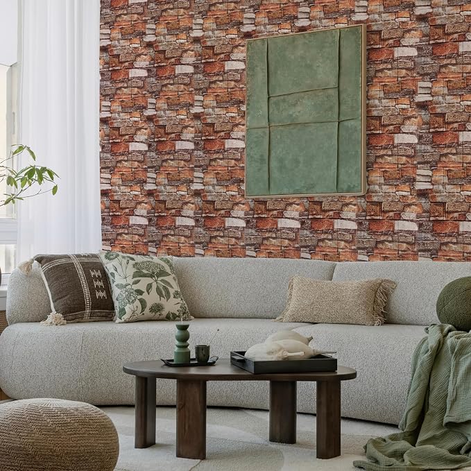 Peel and Stick 3D Foam Stone Wall Panels, Self Adhesive Wallpaper | 10Pcs Soft Flexible Kitchen Backsplash Peel and Stick (13.7 * 15.1in) Waterproof DIY Install Decorative Wall Panels - Image 6