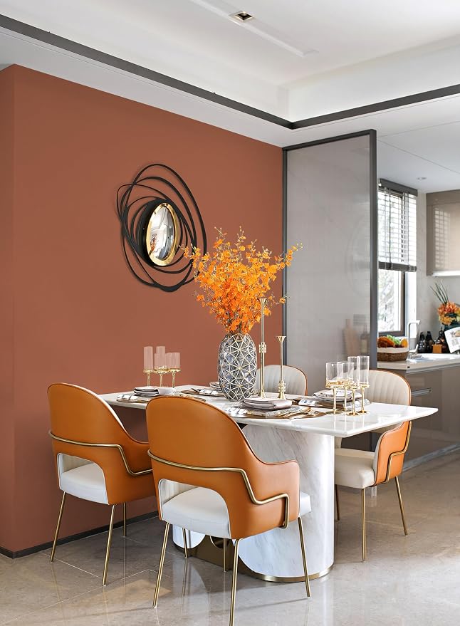 Yasinet Dark Orange Wallpaper Solid Color Contact Paper Dark Orange Self Adhesive Removable Wallpaper for Walls Kitchen Decorative Vinyl Rolls 17.7" X 393.7" - Image 6