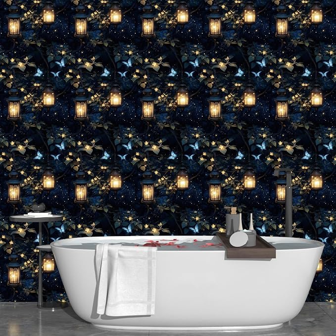 Laatse Dark Floral Black Forest Wallpaper Peel and Stick 17.5''x393'' | Self Adhesive/Removable/Waterproof/Thick Vinyl Contact Paper for Bathroom Bedroom Shelf Cabinet Drawer,Prepasted,Easy Peel - Image 6