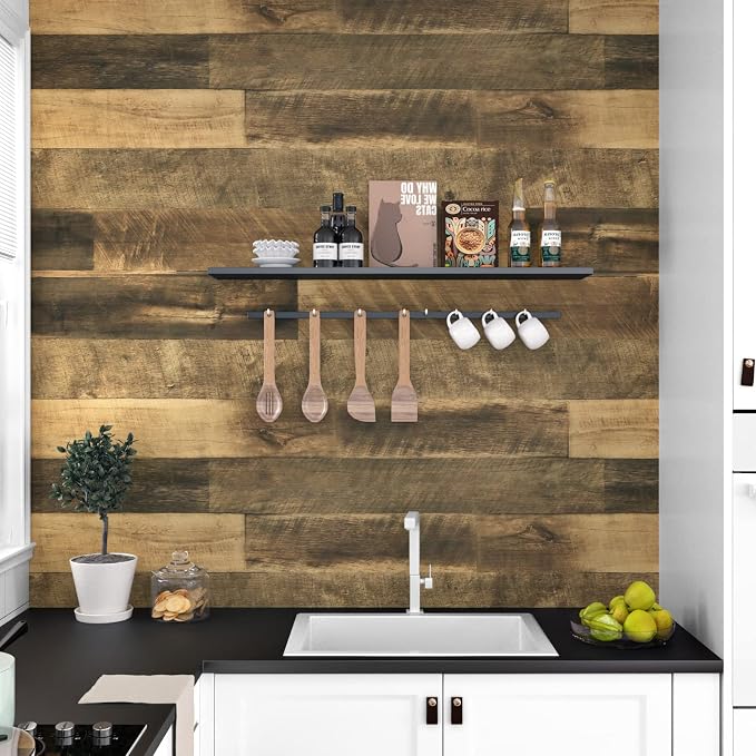 WESTICK Brown Wood Countertop Contact Paper for Tables 17.7" x 200" Peel and Stick Wood Grain Wallpaper Oil-Proof Removable Wooden Countertops Wallpaper Vinyl Roll for Desk Cabinets Kitchen - Image 6