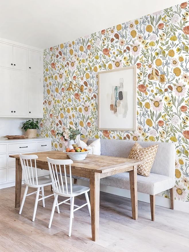 Dimoon 197"x17.3" Contact Paper Peel and Stick Wallpaper Floral Wallpaper for Cabinets Drawers White and Pink Bathroom - Image 8