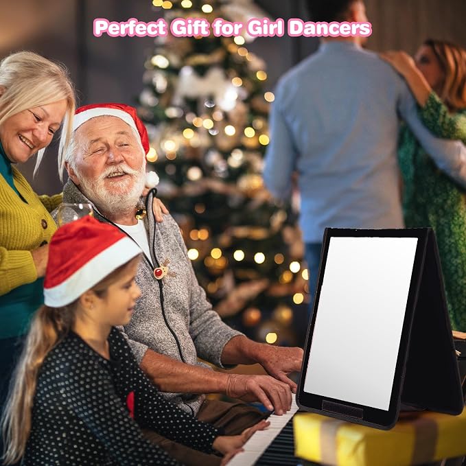 LPHUMEX Foldable Portable Full Length Mirror for Camping, Travel, Dancers, 32x13 Inch, Black, Hanging Folding Mirror for Dance, Full Body Travel Mirror - Image 5