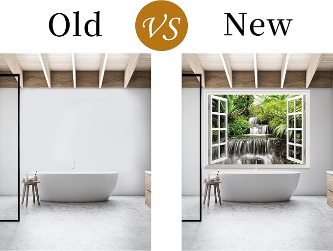 FLFK Fake Window Wall Sticker - Waterfall Faux Window Wall Mural for Wall Decor, Stick and Peel Wall Decals,16"x24" - Image 6