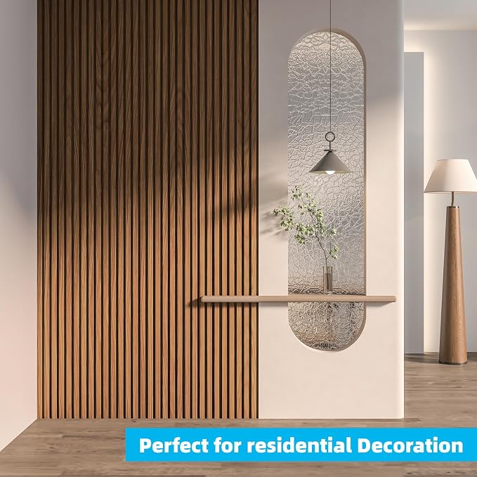 Art3d Wood Slat Wall Panels, Fluted MDF, 6-Pack, 94.6 x 7.4 in,Teak | 3D Textured Panels for Accent Walls, Ideal for Living rooms, Bedrooms, Offices, Entryways and Studios - Image 9