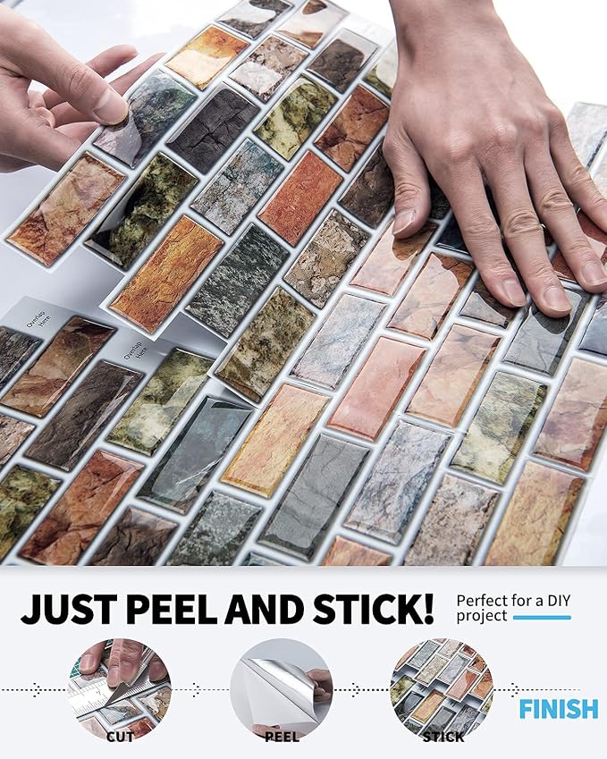 Art3d 10-Pack Marble Peel and Stick Backsplash, 12 x 12 Inch, Vintage Color | Strong Adhesion, Lightweight, Cuttable, Waterproof, Fadeless, Crack Resistant, for Kitchen, Bedroom, Ideal for Recently Moved - Image 10