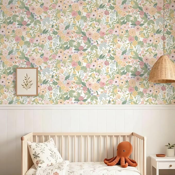 Ismoon Peel and Stick Wallpaper Boho Pink Floral Contact Paper 16.1" x 78.7"Removable Self-Adhesive Stick on Wall Paper for Cabinets Girls Renter Friendly Vinyl Decor - Image 3