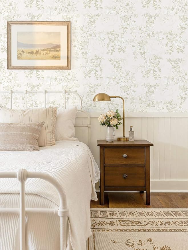 Dimoon 17.3"x394" Floral Peel and Stick Wallpaper Vintage French Contact Paper Beige Neutral Textured Stick on Wall Paper Renter Friendly Removable Self Adhesive Wallpaper for Cabinet Vinyl Roll - Image 5