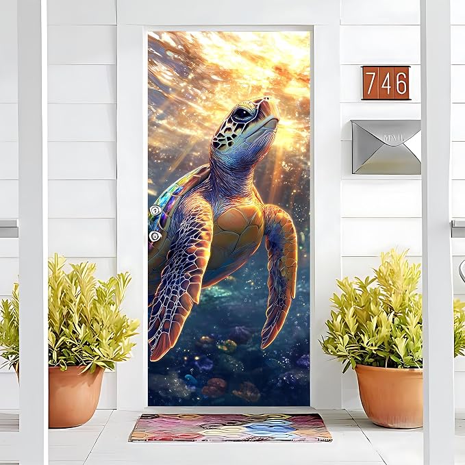 3D Door Stickers, Peel and Stick Wallpaper ，Self-Adhesive Mural PVC Waterproof Wall Poster for Home Decor 30.3" W x 78.7" H - Image 4