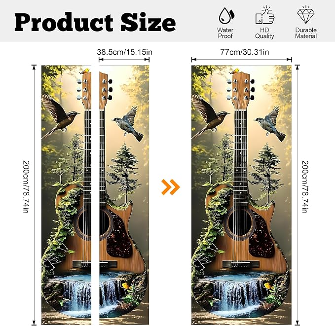 3D Door Stickers, Peel and Stick Wallpaper ，Self-Adhesive Mural PVC Waterproof Wall Poster for Home Decor30.3 W x 78.7" H - Image 3