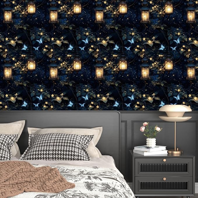 Laatse Dark Floral Black Forest Wallpaper Peel and Stick 17.5''x393'' | Self Adhesive/Removable/Waterproof/Thick Vinyl Contact Paper for Bathroom Bedroom Shelf Cabinet Drawer,Prepasted,Easy Peel - Image 7