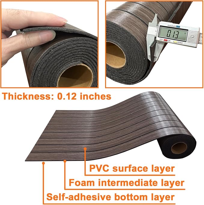 YLL YLL PVC Slat Wall Panel Peel and Stick 118"x 15.7" Faux Smoked Wood Grain Slat Panel Self-Adhesive Wallpaper Soundproof 3D Wall Panels - Image 7