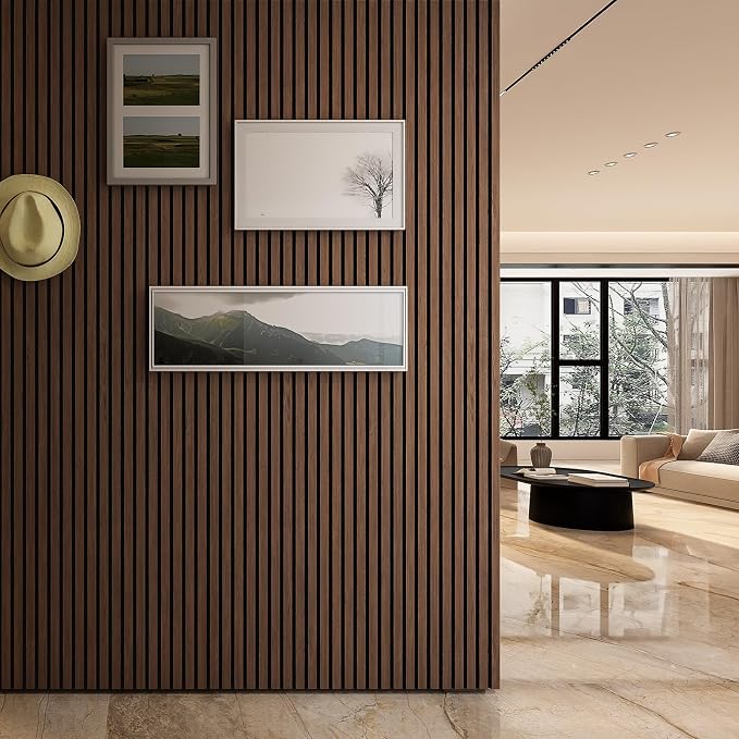 6 Pack 47.2×23.6 Inch Decorative Acoustic Wall Panels | Dark Walnut, 0.4" Thick, Polyester Fiber Core with Wood Veneer, Easy to Cut and Install,covers 46 sq.ft - Image 7
