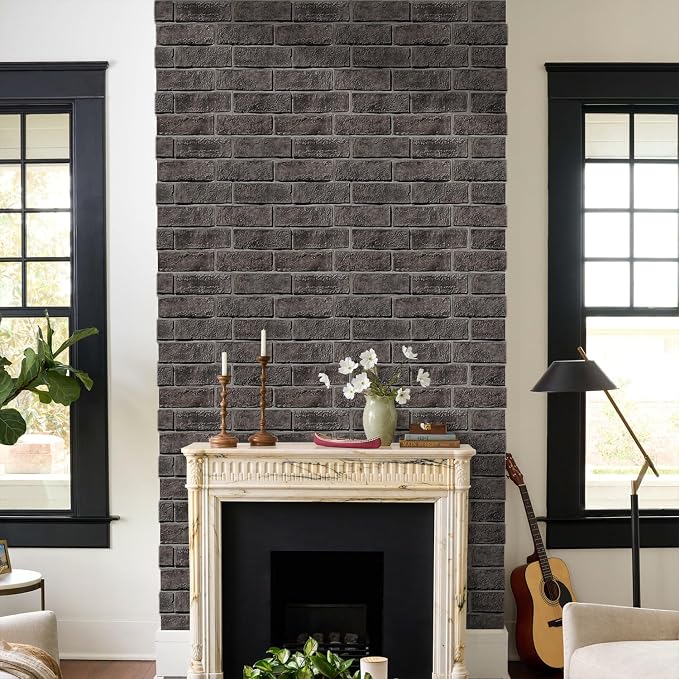 Commomy 3D Wall Panels Peel and Stick Faux Brick 10 Pcs 11.8" x 11.8" | Small Size Thin PVC Brick Wallpaper Tiles Backsplash for Kitchen,Bedroom,Living Room,Quick DIY Wall Decor(Covers 9.7 sq.ft) - Image 2