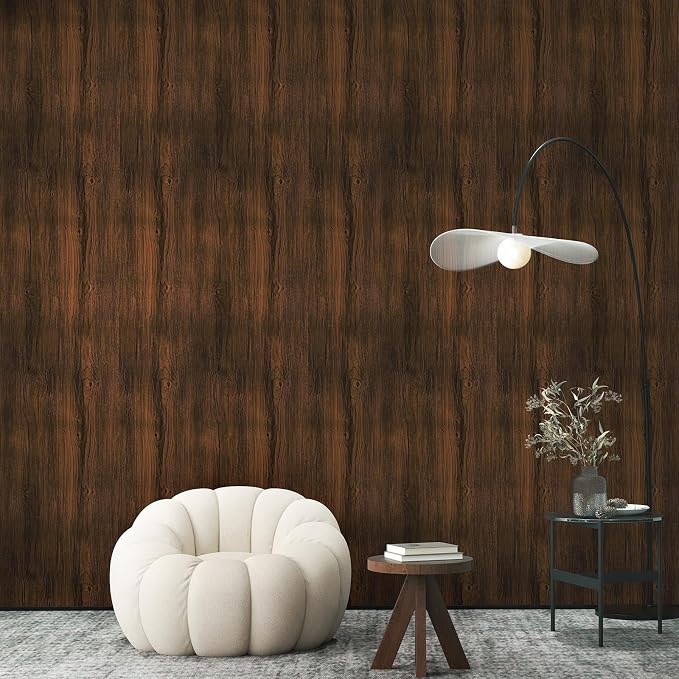 Vinjiasin Dark Wood Contact Paper Peel and Stick Wood Grain Wallpaper Self Adhesive Wall Paper for Countertop Removable Rustic Wood Grain Wallpaper 17.7"x 120" - Image 2