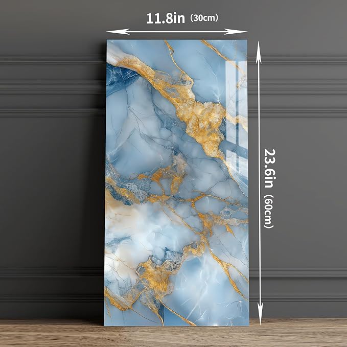 Haimin 3D Wall Panels Peel and Stick Marble Tile Look 10 Pack Waterproof | Lightweight, each 23.6x11.8in, total 19.4 sq ft. Kitchen&bath backsplash, bedroom/living rm decor. Marble-look faux tile. - Image 2