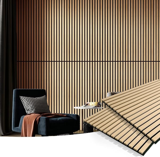Art3d 2-Pack Fluted Acoustic Wood Slat Wall Panel, 47.2 x 23.6 Inch, Oak | Noise Control, Easy to DIY, Natural Texture, Sustainable Material, Ideal for Homeowners, Designers, for Living Room, Office - Image 2