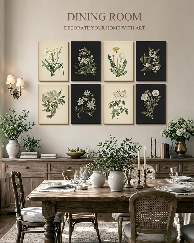 VIYYIEA Acoustic Art Wall Panels,Sage Green Sound Proof Wall Art | Minimalist Botanical Sound Absorbing Wall Decor for Bedroom Recording Living Room, 48×32in Flower Art Panel 8pcs - Image 2
