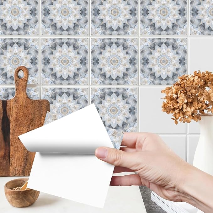 Wall Tiles Peel and Stick Waterproof - 24 Pcs (6x6 Inch) Wall Stickers Backsplash Decals for Kitchen, Bathroom, Removable Self-Adhesive Vinyl Art (Multi-color18-24, 6x6 Inch) - Image 2