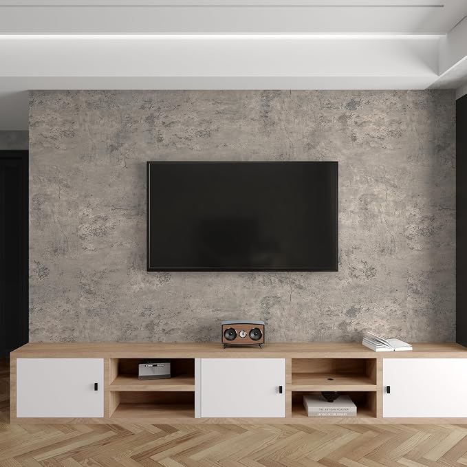 3yecao Grey Concrete Wallpaper Peel and Stick Gray Concrete Contact Paper | 31"×591" Large Size Wide Thick Light Beige Cement Wallpaper Vinyl Waterproof Self Adhesive Stickers for Bedroom Garage Walls - Image 5