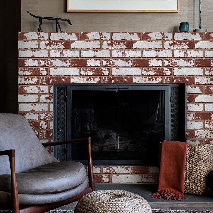 Commomy 3D Faux Brick Wall Panels Peel and Stick - 10pcs 15.74" x 11.8" | Ultralight Thin PVC 3D Wall Panels Fake Brick Paneling for Home Office,Bedroom,Quick DIY Home Decor(12.92 sq.ft) - Image 3