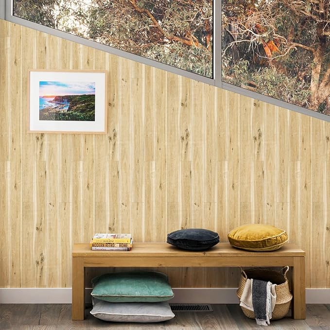 Yun-aeon Wood Peel and Stick Wallpaper 17.7” ×480” Grain Contact Paper for Cabinet Shiplap Wall Paper Wood Self Adhesive Removable Wallpaper Decorative Faux Wallpapers - Image 9
