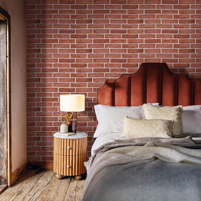 COMSTICKC 3D Faux Brick Wall Panels Peel and Stick, 12 Pcs 22.8" x 11.8" | Not Real Brick, Ultra-Light Thin PVC Wall Sticker, 3D Fake Brick Tiles Wall Covering for Interior Decor, Cover 22.48 sq ft - Image 7