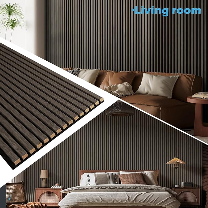 Art3d 2-Pack 94.5" x 24" Acoustic Wood Panels for Wall, 31 sq.ft Soundproof Wood Slat Panels, 3D Fluted Sound Absorbing Paneling for Interior Wall Decor, Living Room, Bedroom - American Walnut - Image 3