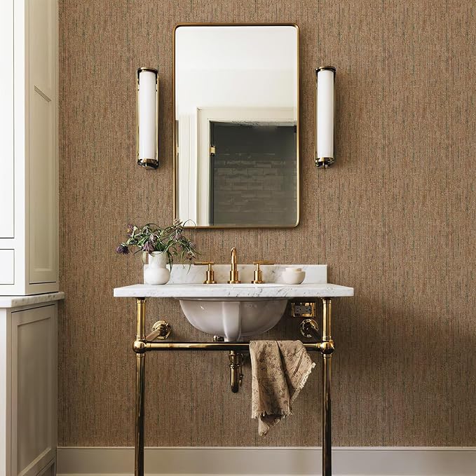 JiffDiff Woven Wallpaper Peel and Stick 17.3" x 800" Colorful Paint Grasscloth Contact Paper Textured Waterproof Self Adhesive Stick on Wallpaper(96 sq. ft Coffee) - Image 5