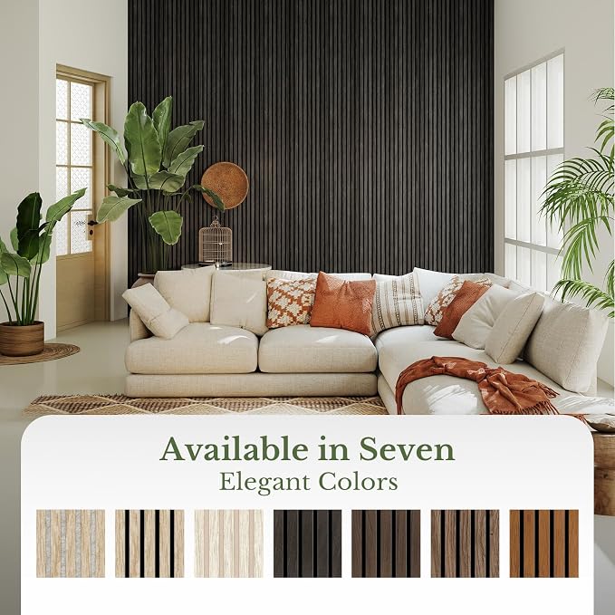 MISSDAY Wood Slat Acoustic Wall Panels, 4 Packs 94.5" x 12.6" Black Soundproof Panel For Interior Wall Decor Noise Absorbing-3D Textured Wooden Panel Sound-Absorbing for Home, Office, Studio - Image 8