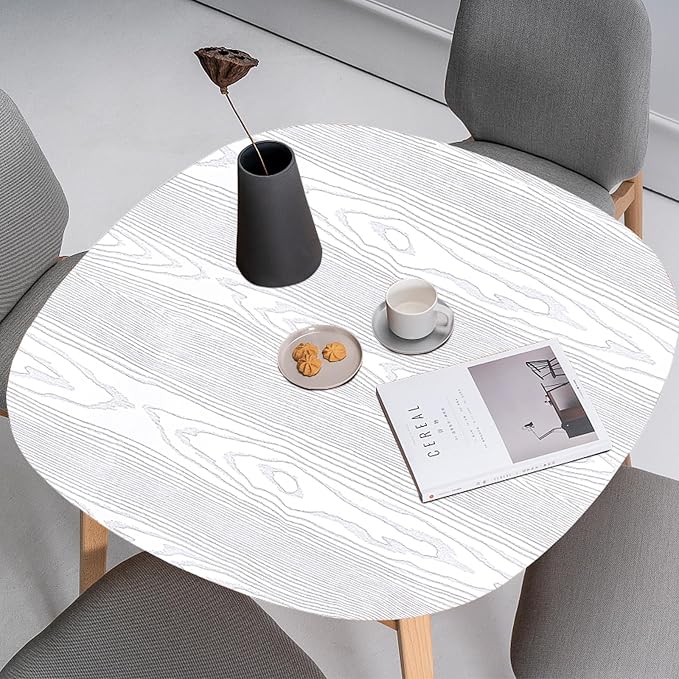 Yun-aeon White and Silver Wood Contact Paper 17.3"x200" Rustic Wooden Peel and Stick Wallpaper Removable Self-Adhesive Wallpaper Wood Grain Contact Paper for Countertops Cabinets - Image 8