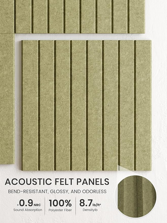 Bumusty 36"x 24" Large Felt Bulletin Board Tiles,Olive Green | 6-Pack Cork Board Alternative, Wall Decor, 30 Pushpins, 30 Adhesive Tabs, Vision Board, Office, Classroom, Home, Dorm - Image 3