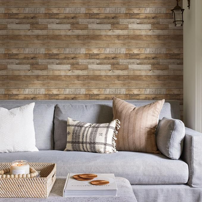 Commomy Faux Wood 3D Peel and Stick Tiles - 10 Pcs 11.8"x11.8" | Wood Wall Stickers Tiles Ultralight PVC Wall Paneling for Bedroom, Bathroom, Kitchen Backsplash (9.7 sq.ft) - Image 7