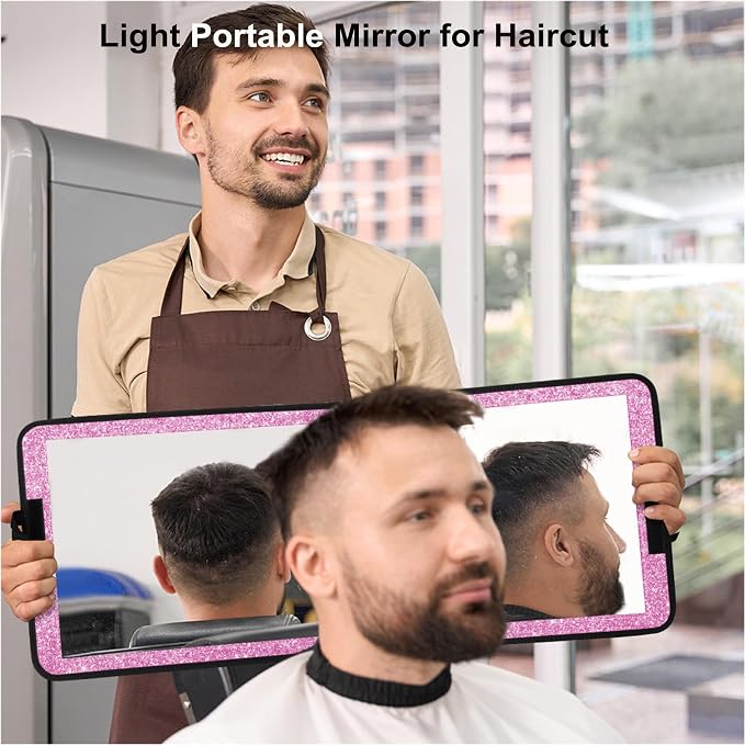 LPHUMEX Glitter Purple Folding Full Length Mirror, 13x33 inch Foldable Travel Body Mirror for Dance, Festivals, Fair Booth - Image 7