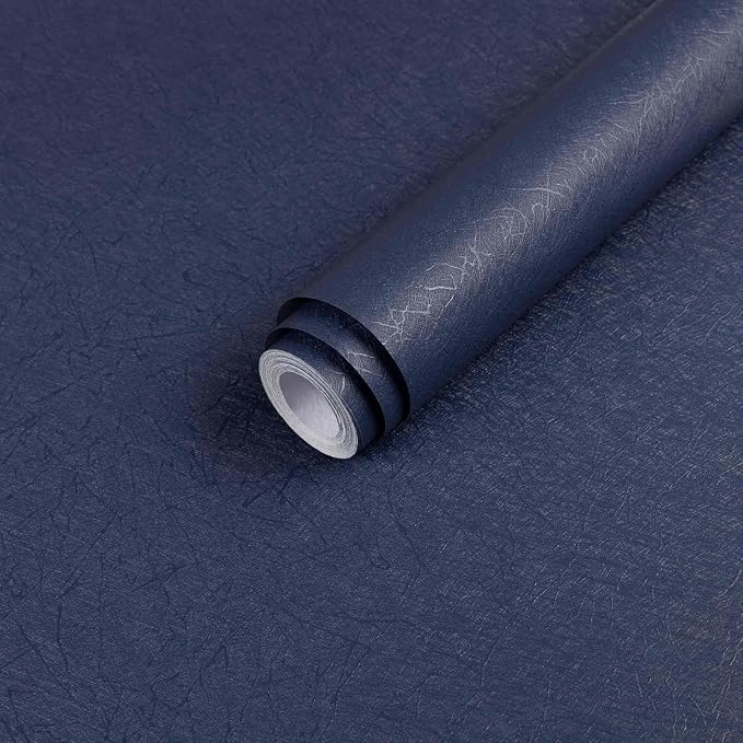 Dark Blue Peel and Stick Wallpaper Removable Self Adhesive Contact Paper | 15.7" x 787.4" Waterproof Silk Boys Wall Covering Poster Board Kitchen Countertop Vinyl Wrap for Bathroom Cabinet by Abyssaly