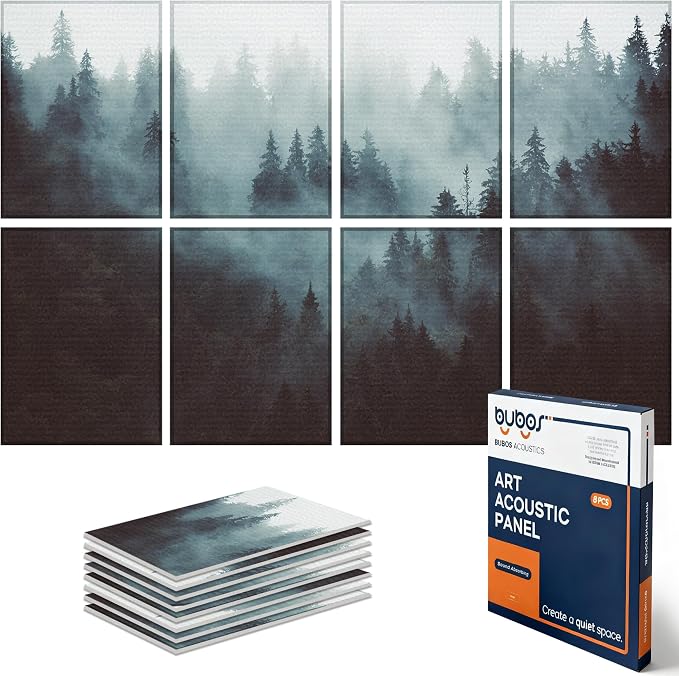 BUBOS 8 Pcs Art Acoustic Wall Panel,47.2”x31.4”Self Adhesive for Home Decor | Peel and Stick, for Home Office, Studio & Wall Decor Sound Treatment, Wall Panels for Noise Reduction & Stylish Room by BUBOS