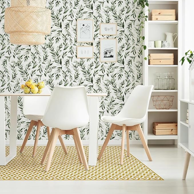 Livebor Leaf Wallpaper Peel and Stick Green Contact Paper17.7” x 590.5” | Sage Green Peel and Stick Wallpaper Adhesive Shelf Liner Wall Paper for Bathroom Neutral Olive Wallpaper Decorative Vinyl - Image 7