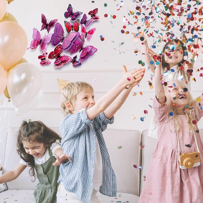 OPSEAM 3D Butterfly Wall Decor Butterfly Decorations Stickers with Magnets | 72 PCS Purple,12 Styles Double Layer Butterfly for Classroom Decoration,Locker Refrigerator, Reusable,Waterproof - Image 2