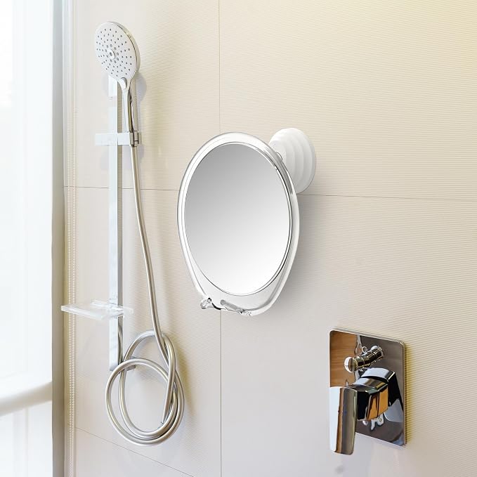 HONEYBULL Fogless Shower Mirror for Shaving with Suction Mount, White - Image 8