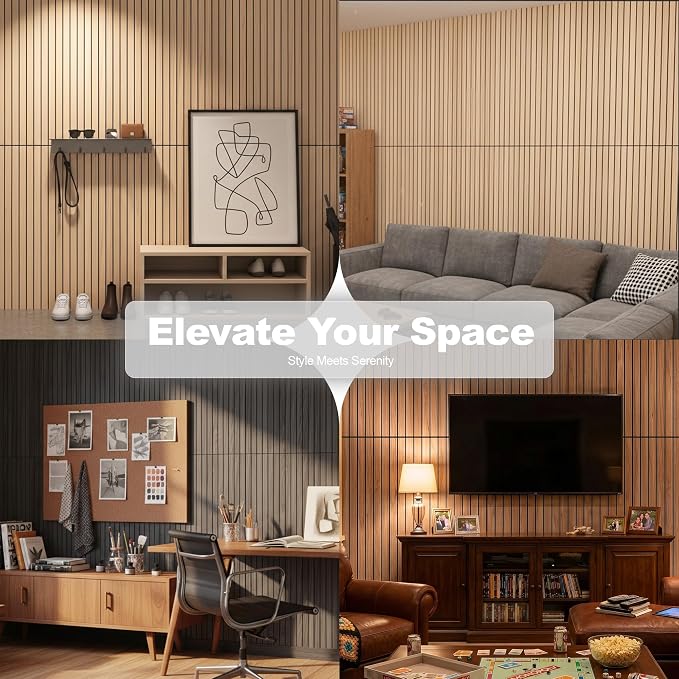 WoveN SounD Acoustic Wall Panels, Natural Oak, 10 Pack, 47.2x23.6 in | Self-Adhesive, Peel and Stick, NRC 0.95, Premium Sound, Echo Proof, Slat Decor, Studio, Home, Office, Media Room - Image 7
