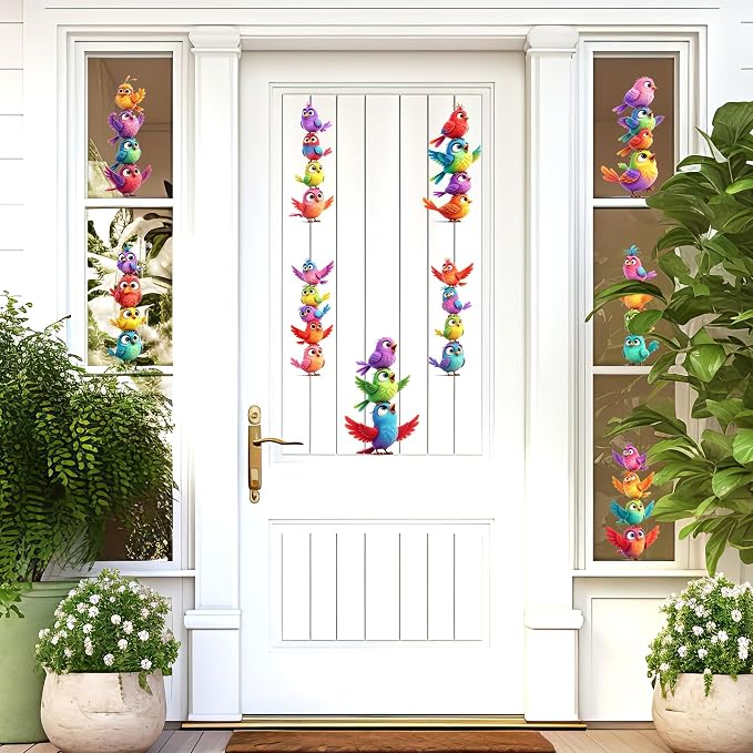 10P Funny Colorful Birds Vinyl Decals on Branch Wall Car Home for Girl Boys | Easy to Peel and Stick, Waterproof, with Vibrant Colors and Lively Designs Suitable for a Variety of Occasions - Image 7