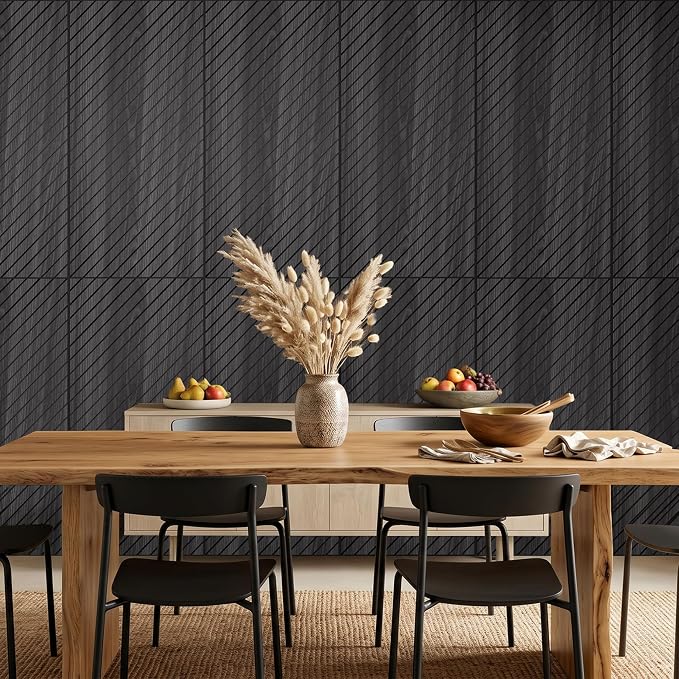 WoveN SounD Acoustic Wall Panels, Black Oak, 10 Pack, 47.2x23.6 in | Self-Adhesive, Peel and Stick, NRC 0.95, Premium Sound, Echo Proof, Slat Decor, Studio, Home, Office, Media Room - Image 4