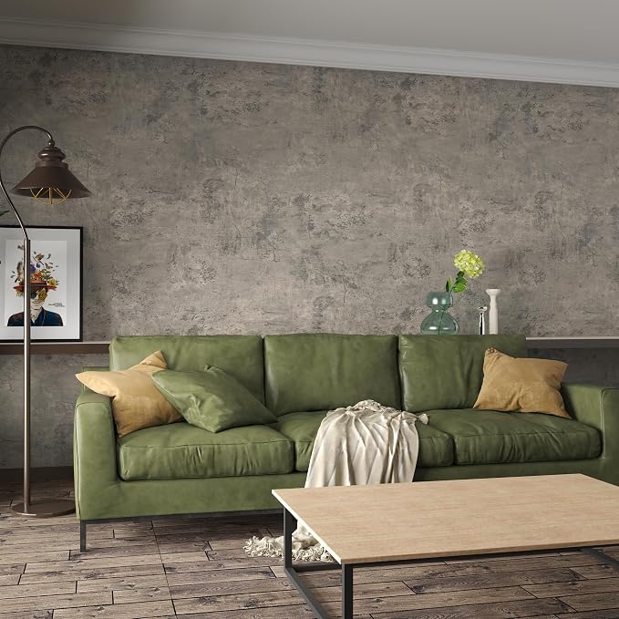 3yecao Grey Concrete Wallpaper Peel and Stick Gray Concrete Contact Paper | 31"×591" Large Size Wide Thick Light Beige Cement Wallpaper Vinyl Waterproof Self Adhesive Stickers for Bedroom Garage Walls - Image 6