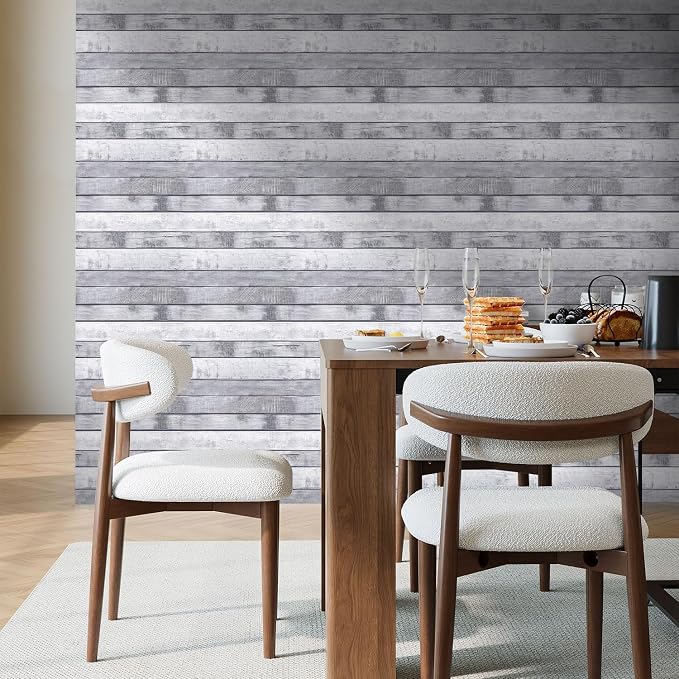 COMSTICKC 3D Faux Wood Wall Sticker Shiplap Peel and Stick for Wall Decor | 10 Pcs 11.8" x 11.8", Not Real Wood, Ultra-Light Thin PVC 3D Fake Wood Decorative Tiles Wall Panels, Cover 9.7 sq ft - Image 6