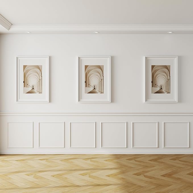Colingmill Accent Wall Molding Kit Premade Panel,6set,20x20in | Wainscoting Panels, Peel and Stick, Wall Moulding, 3D, White, Pre Cut Picture Frame Trim, for Walls Home Decoration - Image 2