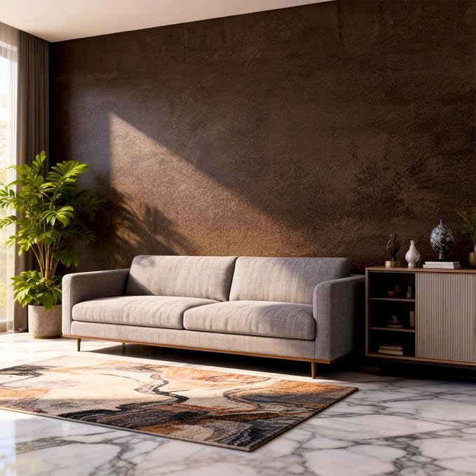 Bumoo Coffee Limewash Peel and Stick Wallpaper 32'' x 354'' Brown Concrete Contact Paper Self Adhesive Thick Cholocate Texture Waterproof Vinyl Leather Matte Wall Mural for Living Room Basement Gym by Bumoo