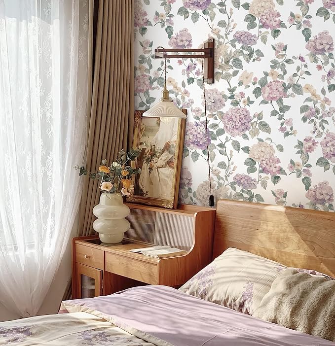 CiCiwind Floral Peel and Stick Wallpaper, Vintage Boho Floral Contact Paper Botanical Nature Farmhouse Removable Self Adhesive Wallpaper for Cabinets Bathroom Covering Wall Decorative 17.3" x 197" - Image 4