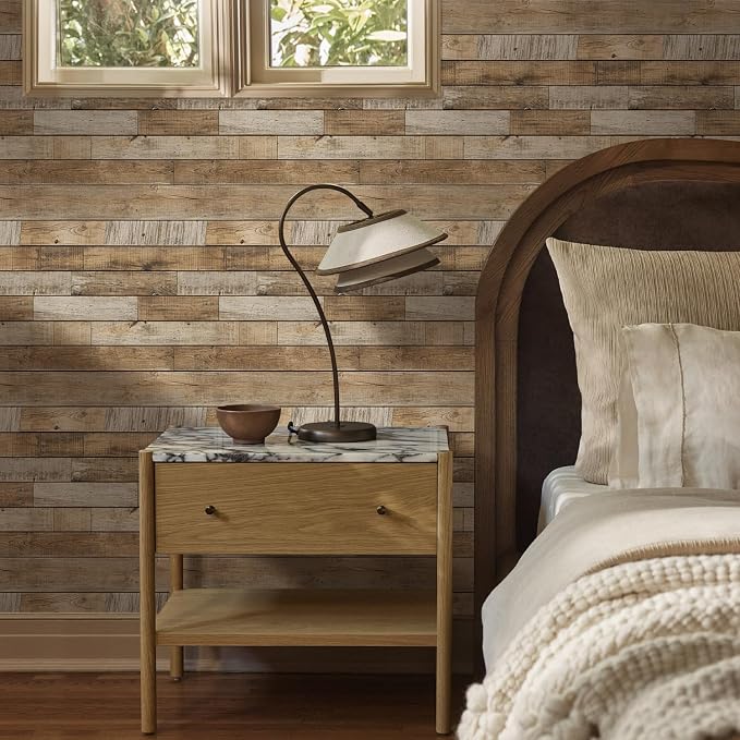 Commomy Faux Wood 3D Peel and Stick Tiles - 10 Pcs 11.8"x11.8" | Wood Wall Stickers Tiles Ultralight PVC Wall Paneling for Bedroom, Bathroom, Kitchen Backsplash (9.7 sq.ft) - Image 8