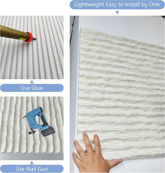 KASARO 3D Faux Stone PU Wall Panels, 3 Pack Flowstone White | Lightweight PU wainscoting panels with natural texture for accent walls, home & office decor, easy install, 47.2" x 23.6" - Image 5