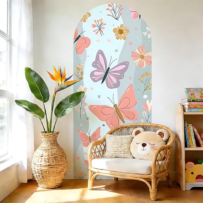Arch Wall Decals Peel and Stick, Large Wall Stickers, Removable Home Decor Art Wallpaper for Bedroom Living Room 71'' × 31.7'' (Butterfly) - Image 5